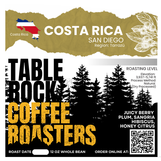 COSTA RICA San Diego Tarrazú   |   Dark Roast Coffee  12oz bag