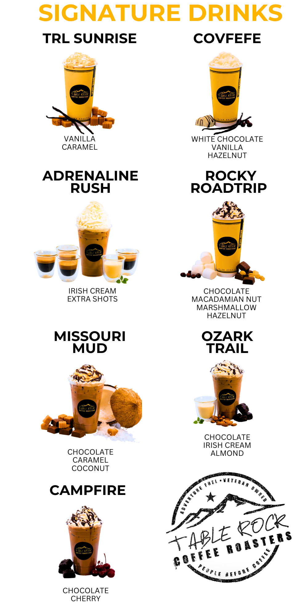 Roasters Menu Menu – Table Rock Coffee Roasters