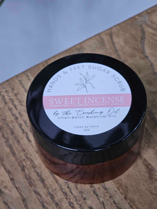 Sweet Incense  |   Hands & Feet Sugar Scrub (Coriander + Globosa + Sea Salt + Vanilla)