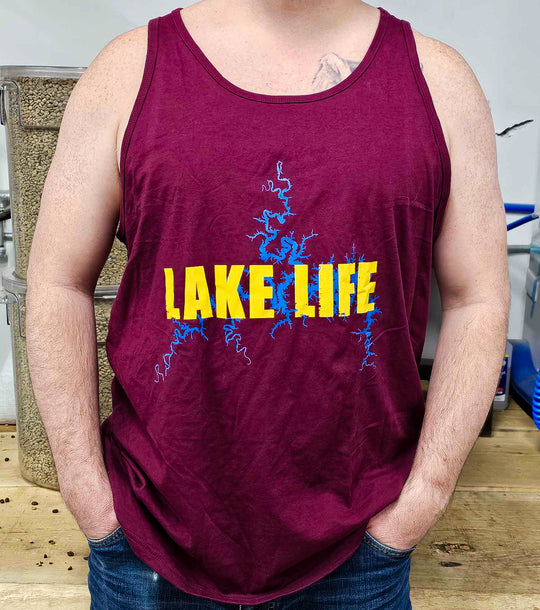 Men's Maroon LAKE LIFE Tank