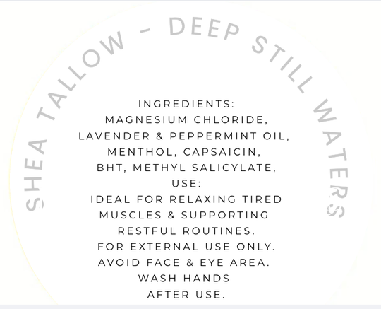Deep Still Waters  |   Luxe Shea-Tallow Balm (Magnesium + Lavender + Mint)