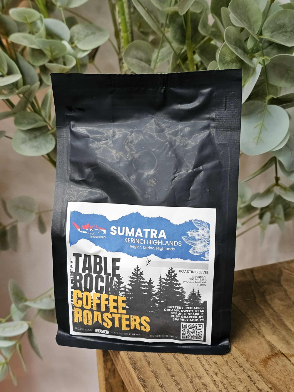 SUMATRA Kerinci Highlands  |  Medium - Light Roast Coffee 12 oz Bag