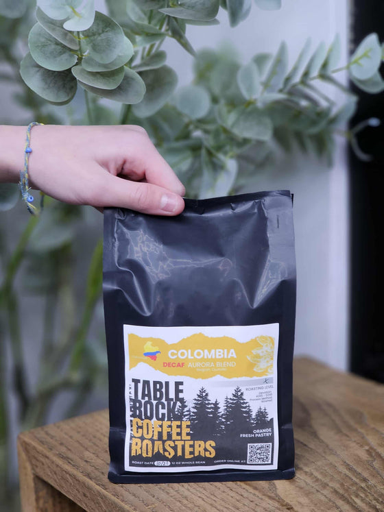 COLUMBIA DECAF Aurora Blend   |   Medium Roast Coffee  12oz bag